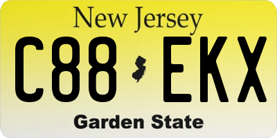 NJ license plate C88EKX