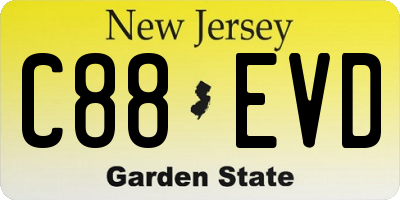 NJ license plate C88EVD
