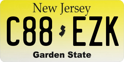 NJ license plate C88EZK