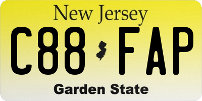 NJ license plate C88FAP