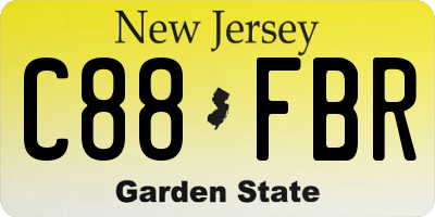 NJ license plate C88FBR