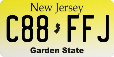 NJ license plate C88FFJ