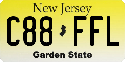 NJ license plate C88FFL