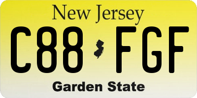 NJ license plate C88FGF