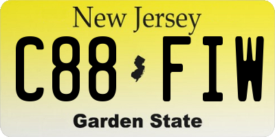 NJ license plate C88FIW