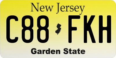 NJ license plate C88FKH