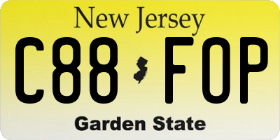 NJ license plate C88FOP