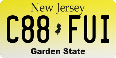 NJ license plate C88FUI