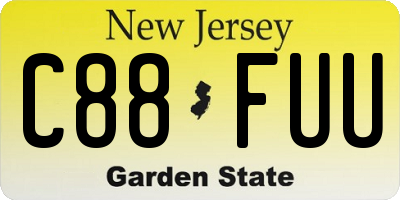 NJ license plate C88FUU