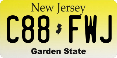 NJ license plate C88FWJ
