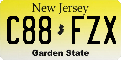 NJ license plate C88FZX