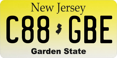 NJ license plate C88GBE