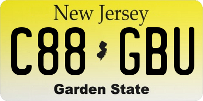 NJ license plate C88GBU