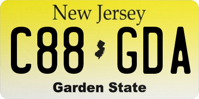NJ license plate C88GDA