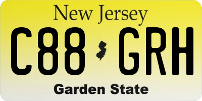 NJ license plate C88GRH