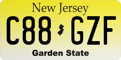 NJ license plate C88GZF