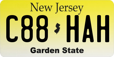NJ license plate C88HAH