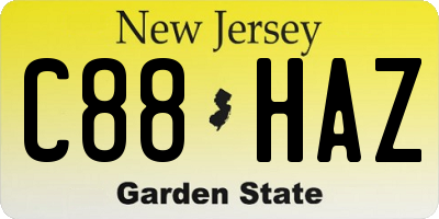 NJ license plate C88HAZ