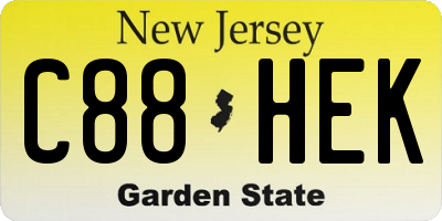 NJ license plate C88HEK