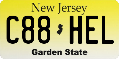 NJ license plate C88HEL
