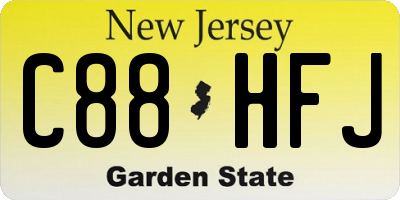 NJ license plate C88HFJ
