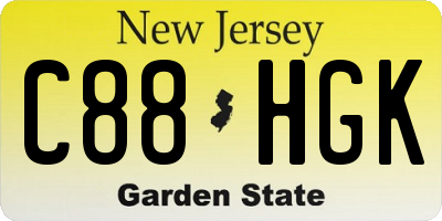 NJ license plate C88HGK