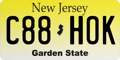 NJ license plate C88HOK