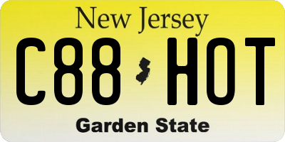 NJ license plate C88HOT