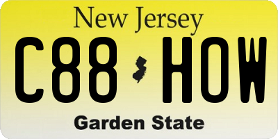 NJ license plate C88HOW