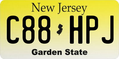 NJ license plate C88HPJ