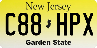 NJ license plate C88HPX