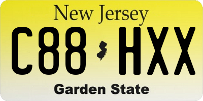 NJ license plate C88HXX