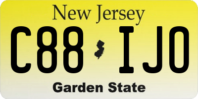NJ license plate C88IJO