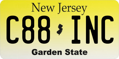 NJ license plate C88INC