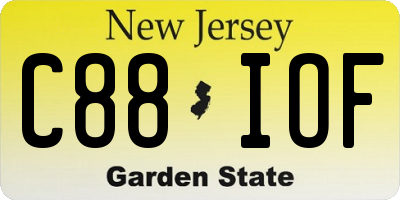 NJ license plate C88IOF
