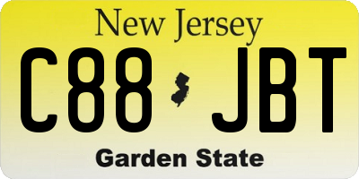 NJ license plate C88JBT