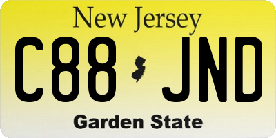 NJ license plate C88JND