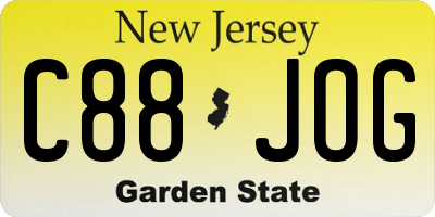 NJ license plate C88JOG