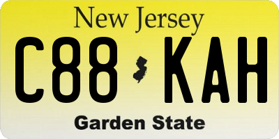 NJ license plate C88KAH