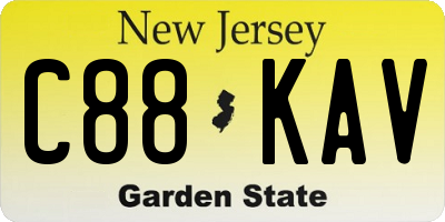 NJ license plate C88KAV