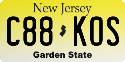 NJ license plate C88KOS
