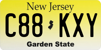NJ license plate C88KXY