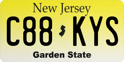 NJ license plate C88KYS