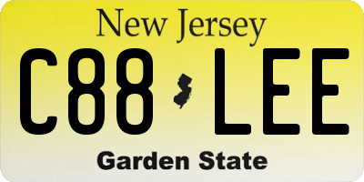NJ license plate C88LEE