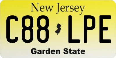 NJ license plate C88LPE