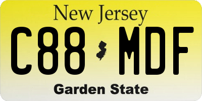 NJ license plate C88MDF