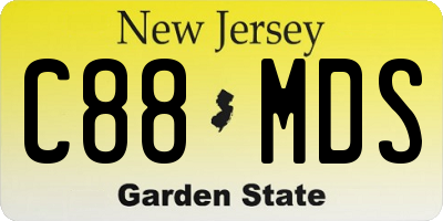 NJ license plate C88MDS