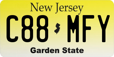 NJ license plate C88MFY