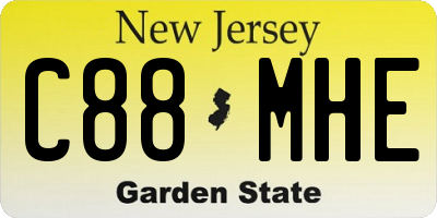 NJ license plate C88MHE