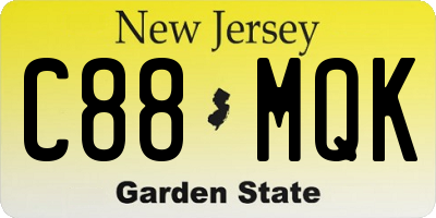 NJ license plate C88MQK
